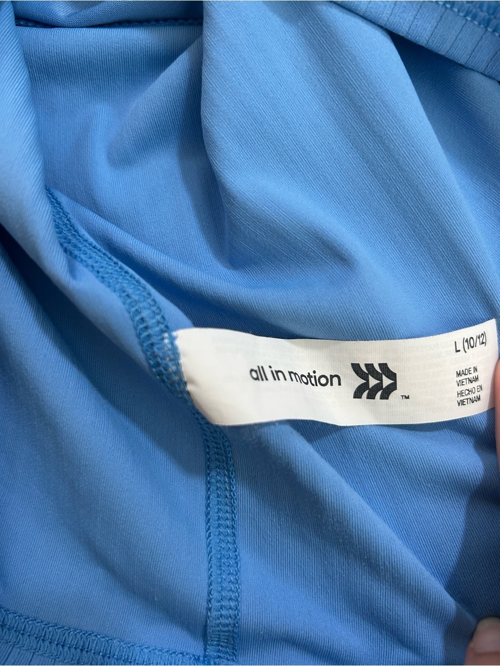 All In Motion Light Blue Ribbed Crop Tank - Picture 3 of 3